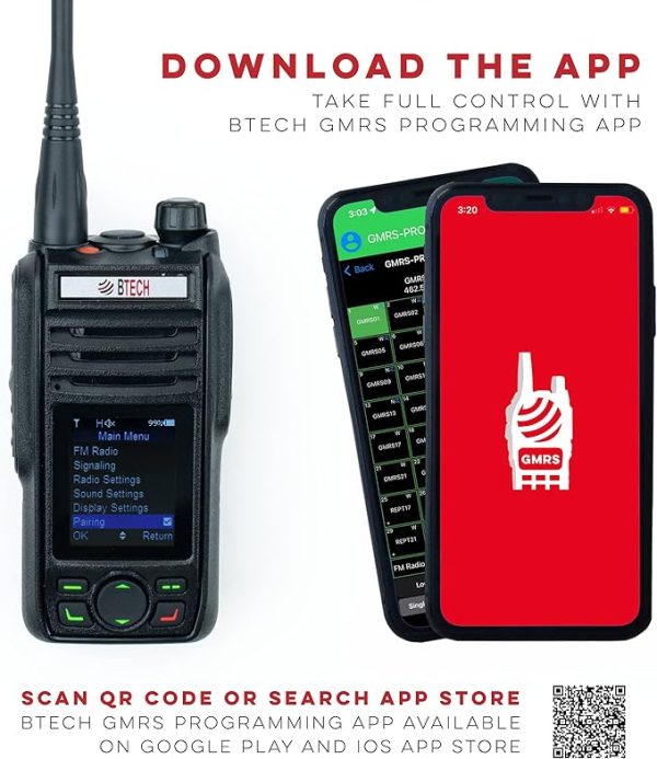 BTECH GMRS-PRO IP67 Submersible Radio, Bluetooth, App Programmable GMRS Mobile Radio - Image 3