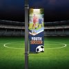 Soccer Swivel Pro Light Pole Sign 24x72