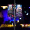 swivel flex pole sign live music dual sign design 24x48 solar led lights 24x96