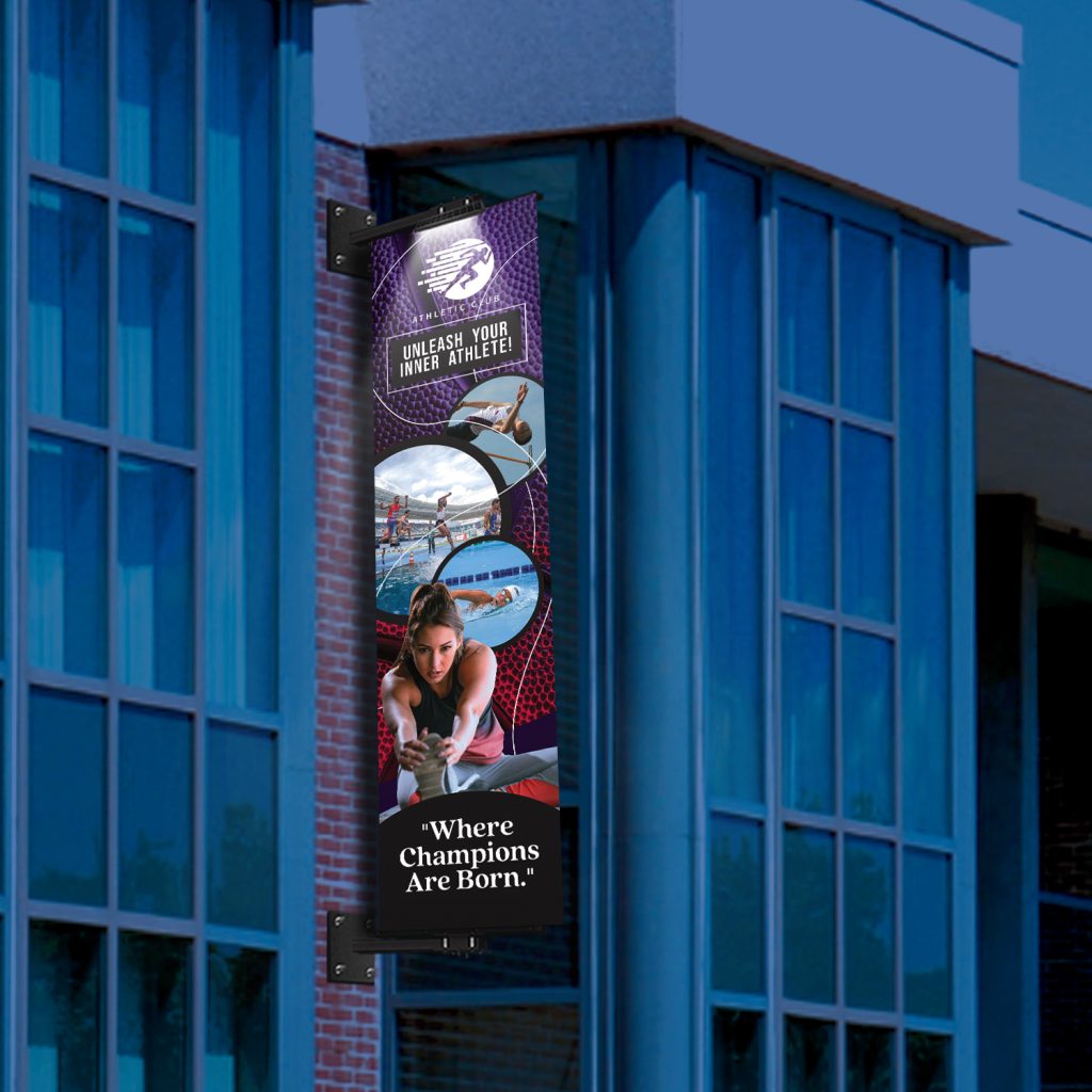 aero flex wall building sign gym sign design 24x96 with solar led lights