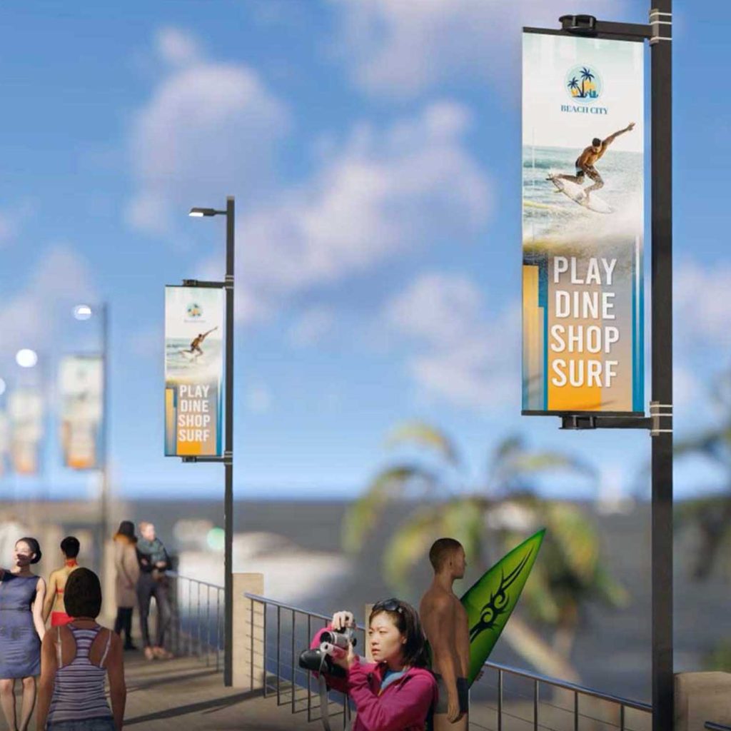 Light pole signs pier multi
