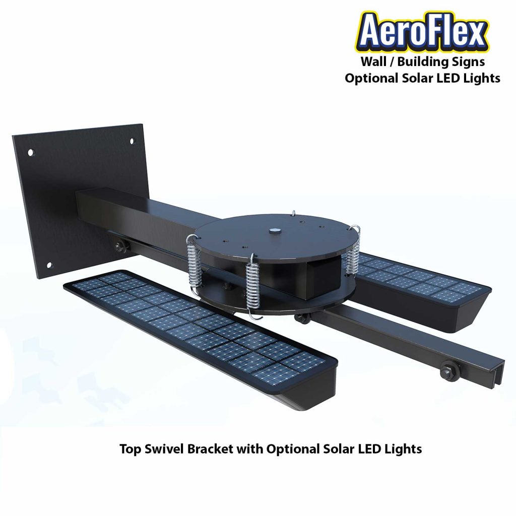 aero flex wall building signs solar led lights top bracket with lights