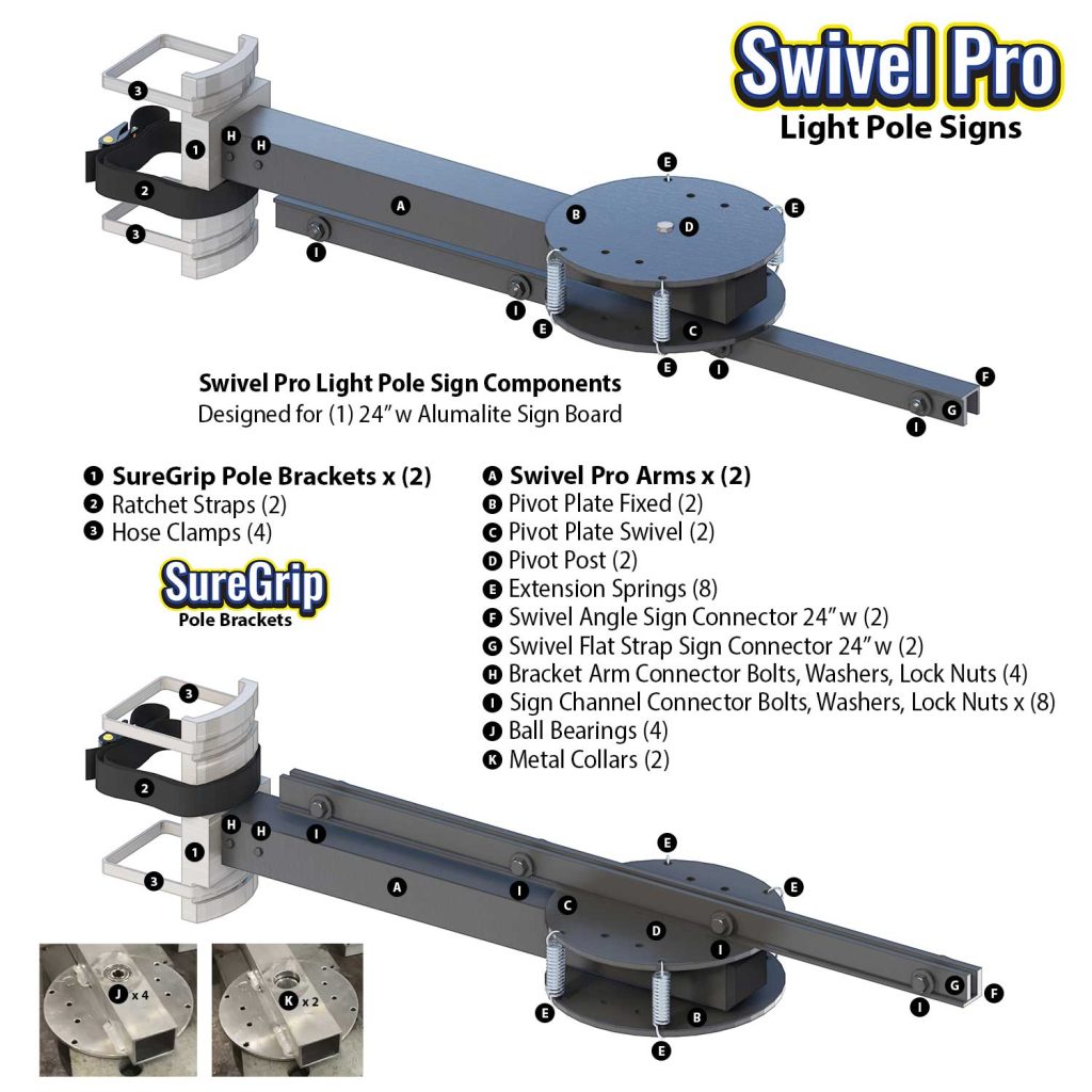 Swivel Pro Light Pole Sign Bracket Benefits