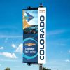 Swivel Pro Light Pole Sign, Chevrolet Colorado Truck Sign. Wind release sign pole cover.