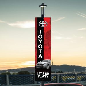 Toyota billboard on light pole sign