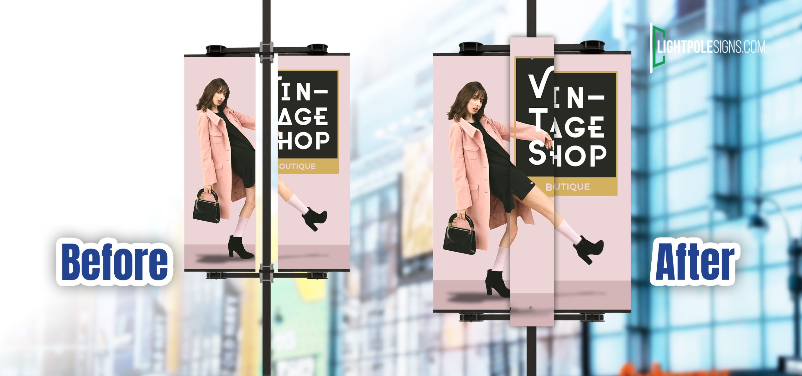 before and after of Swivel Pro and Pole Covers