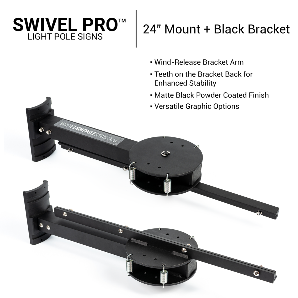 Black Sure Grip with Swivel Pro Light Pole Signs