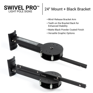 Black Sure Grip with Swivel Pro Light Pole Signs