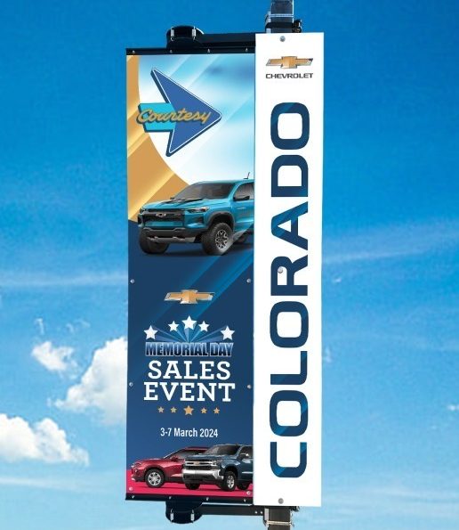 Single sign on a light pole with a light pole cover